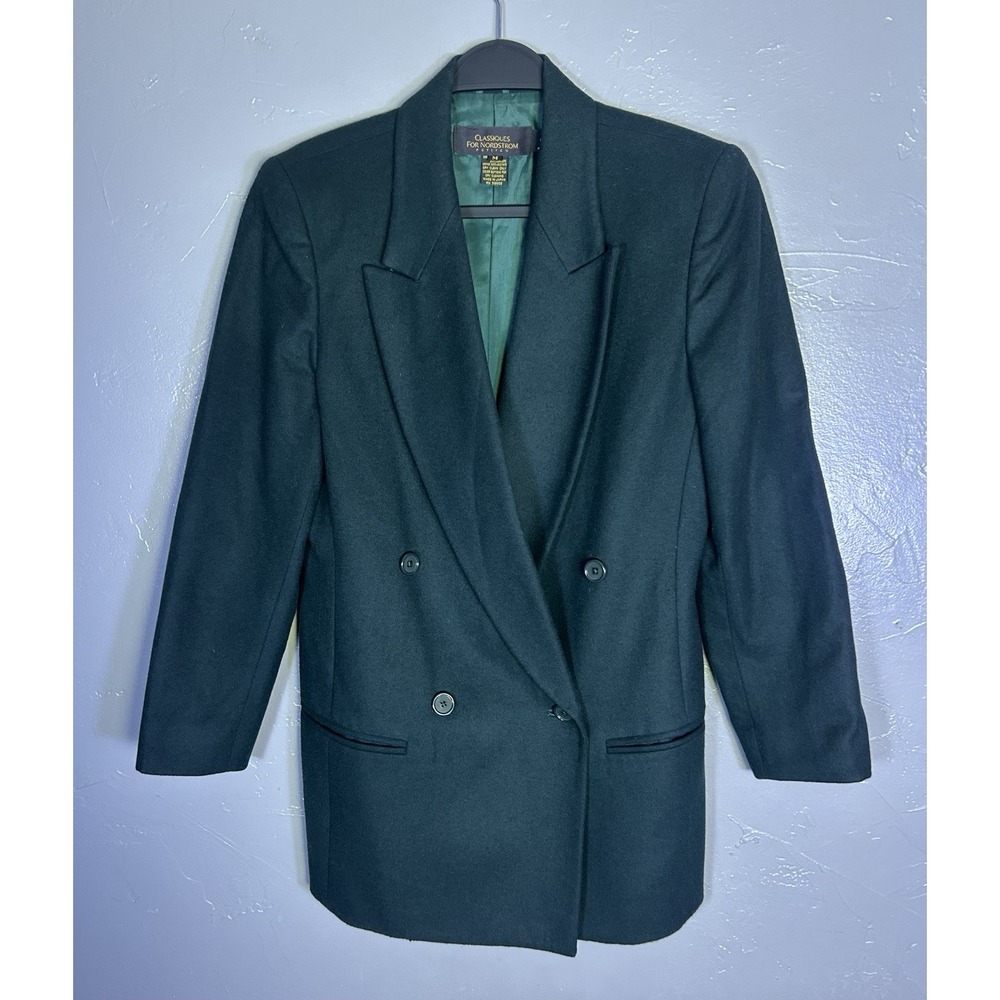 Woman VintageClassiques, Nordstrom hunter green double-breasted Wool Cashmere M